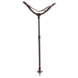 Canne-si&egrave;ge Canne Siege Aluminium Reglable Assise en Cuir T 60-90 cm