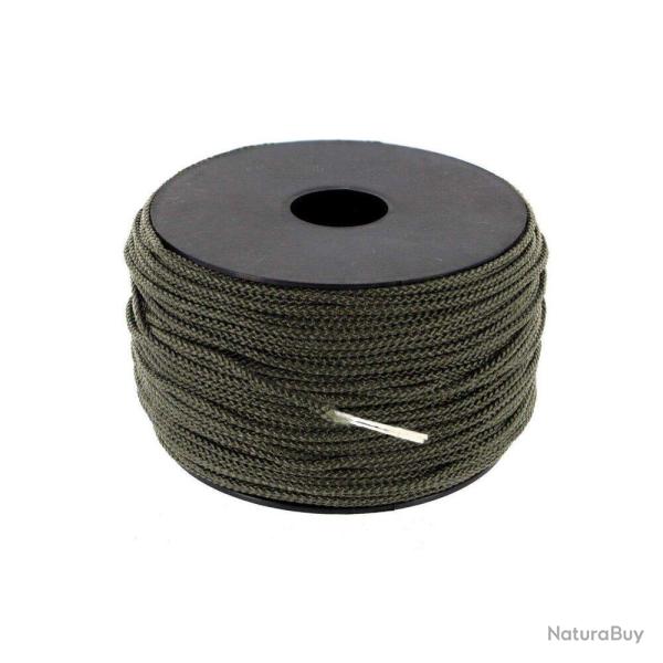 Cordeau tress� avec �me vert - Diam 6 mm - 100 m