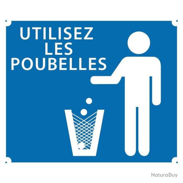 Panneau ''Utilisez les poubelles'' 30 x 25 cm Akilux