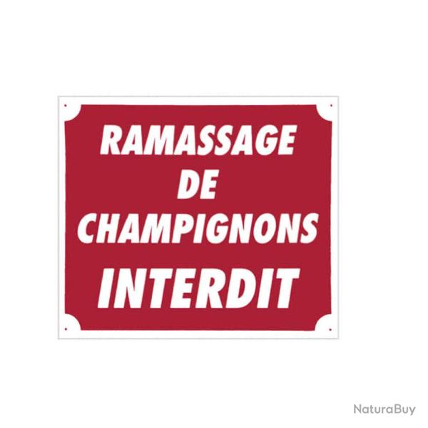 Panneau ''Ramassage de champignons interdit'' 30 x 25 cm Akilux