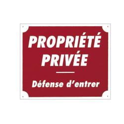 Panneau ''Propri&eacute;t&eacute; priv&eacute;e'' 30 x 25 cm Aluminium