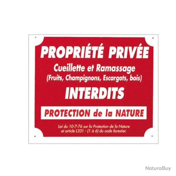 Panneau ''Propri�t� priv�e cueillette...'' 30 x 25 cm Aluminium