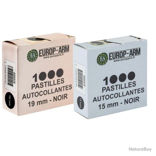Pastilles autocollantes noires diam. 15 ou 19 mm Diam.19 mm