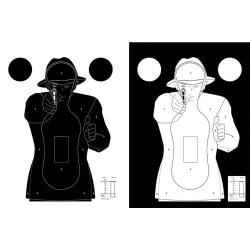 100 cibles cartons silhouette Police 51 x 71 cm Noire sur fond blanc