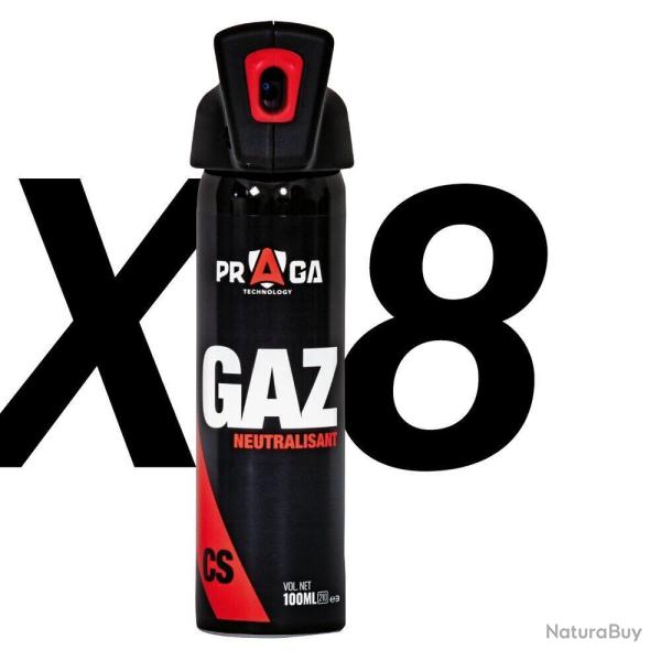 Pack Bombe Gaz Cs PRO 100ML X8