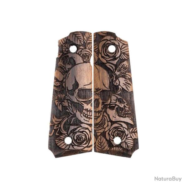 Plaquettes Bois PT1911 Skull