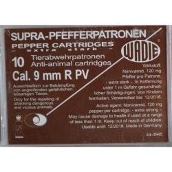 Cartouches 9 mm/380 Pv Supra Pepper Gaz X10