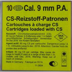 Cartouches 9 mm Cs Pa A Gaz X10