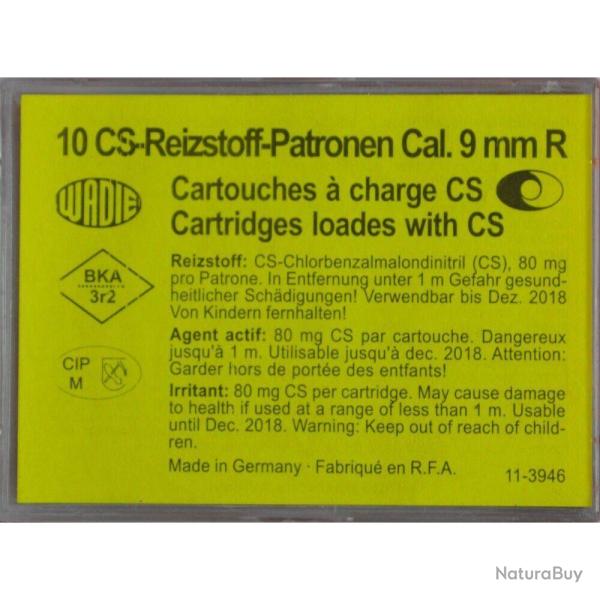 Cartouches 9 mm/380 Cs A Gaz X10