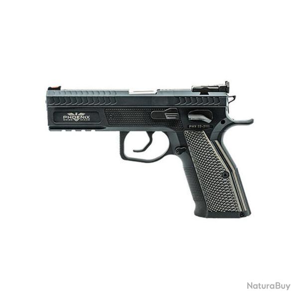 Pistolet Phoenix Redback Ultralight Gen 2 Alu/Alu Noir SA/DA guidon FO rouge 9x19