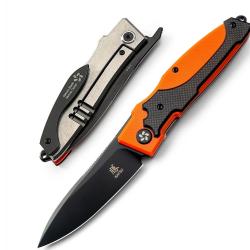 Couteau North Mountain Blade Nemoto Higonokami Lame AUS-8 Manche Alu Orange Linerlock NMBHIGORG
