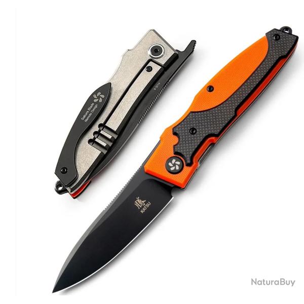 Couteau North Mountain Blade Nemoto Higonokami Lame AUS-8 Manche Alu Orange Linerlock NMBHIGORG