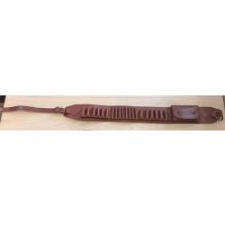 Cartouchi&egrave;re Cuir Cal.12/Carabine + Pochette