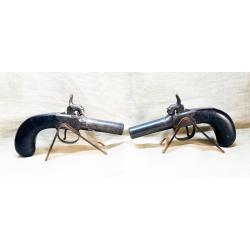 Tr&egrave;s belle paire de pistolets &agrave; percussion - Fin XIX i&egrave;me si&egrave;cle