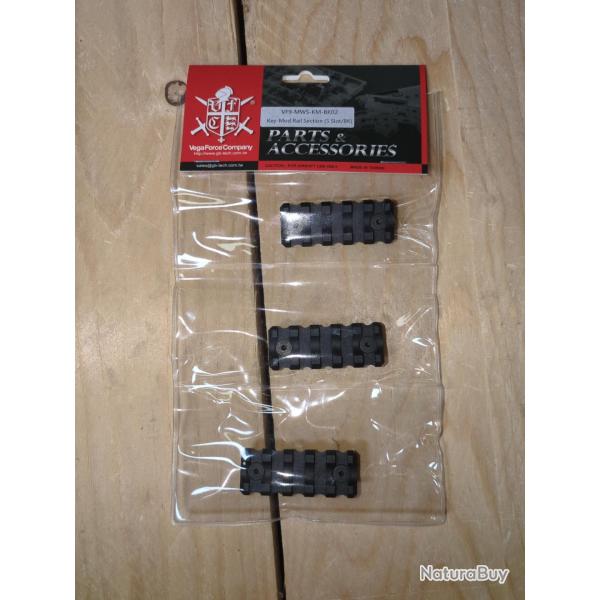 Kit de 3 rails Keymods (5 slots) Noir Vega Force Company