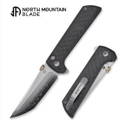 Couteau Pliant North Mountain Blade Chop 2 Lame Acier SLD-Magic Tanto Manche Carbone NMB2406C
