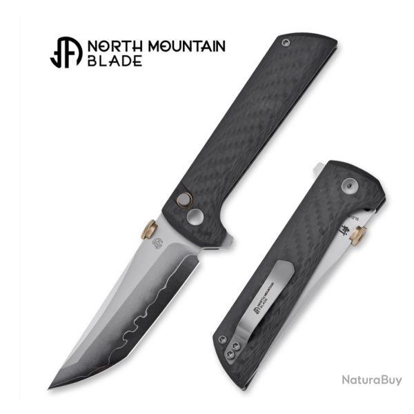 Couteau Pliant North Mountain Blade Chop 2 Lame Acier SLD-Magic Tanto Manche Carbone NMB2406C
