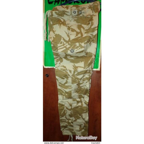 PANTALON DE COMBAT� DE L'ARMEE ANGLAISE , TROUSER COMBAT TROPICAL DESERT , TAILLE 36 SOIT S ,COULEUR