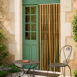 Rideau de porte plastique Antilles Brun/Beige - 90x220 cm - Protection anti-insectes et s&eacute;paration d