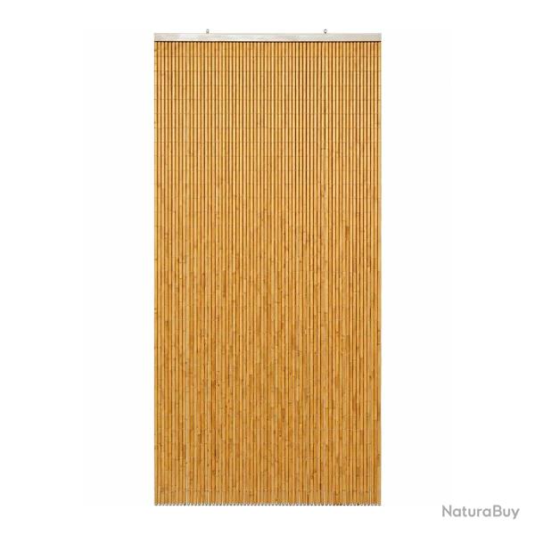 Rideau de Porte en Bambou Verni Naturel - 90x200cm - Style Zen & Protection Anti-Insectes