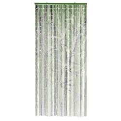 Rideau de porte en bambou peint motif tiges vertes - 90x200cm