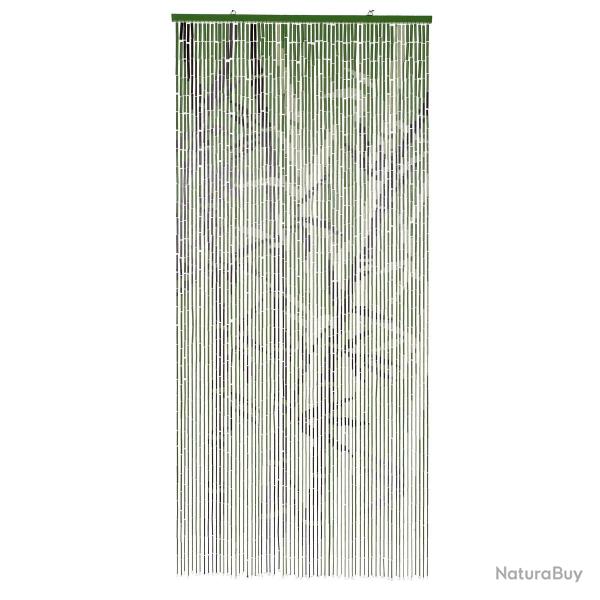 Rideau de porte en bambou peint motif tiges vertes - 90x200cm
