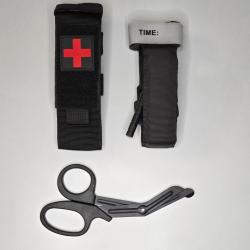 Kit tactique compact Pochette, tourniquet et ciseaux Airsoft / Outdoor Noir