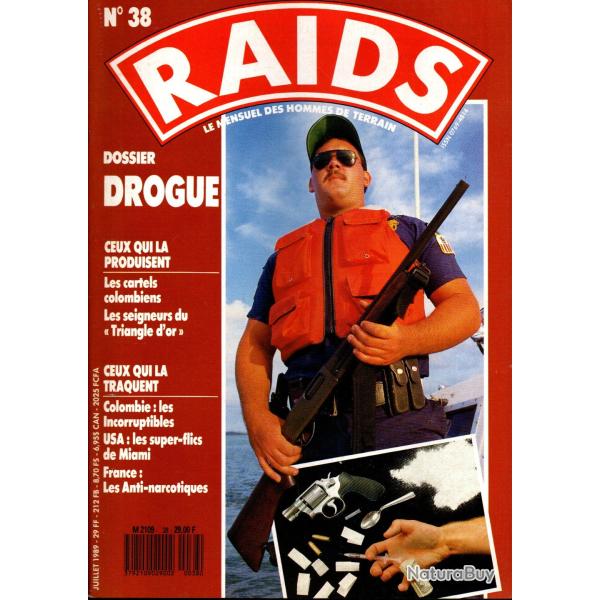 raids 38 dossier drogue, miami, france anti narcotiques , colombie , floride, survie aviateurs ,