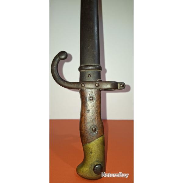 Belle Ba�onnette GRAS Mod�le 1874 - Saint-�tienne Mai 1878 - Avec son Fourreau - TBE