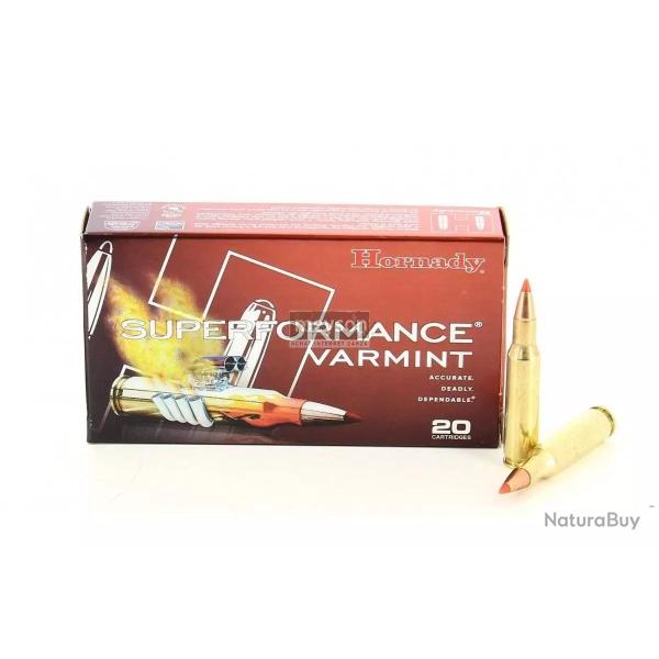 Cartouches Hornady calibre 222rem v-max 50g x20