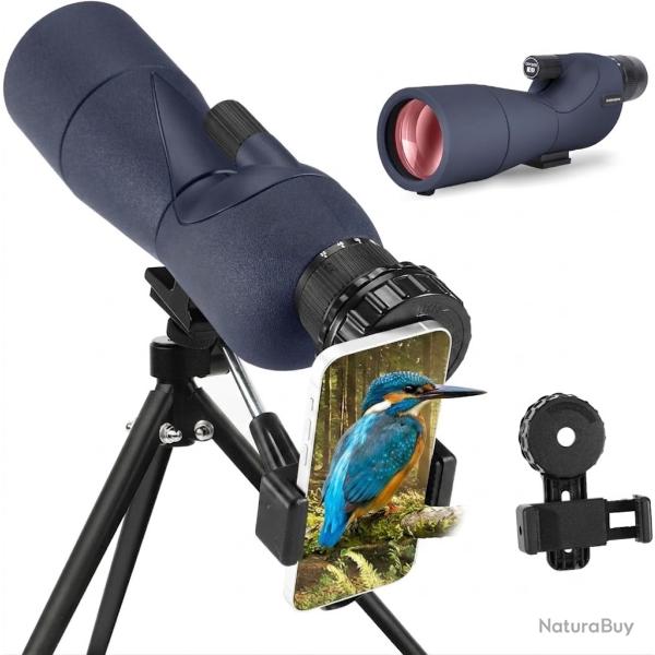 Longue-Vue d'Observation 25-75x75 Prisme BAK4 Objectif 75mm �tanche Tr�pied et Adaptateur Smartphone