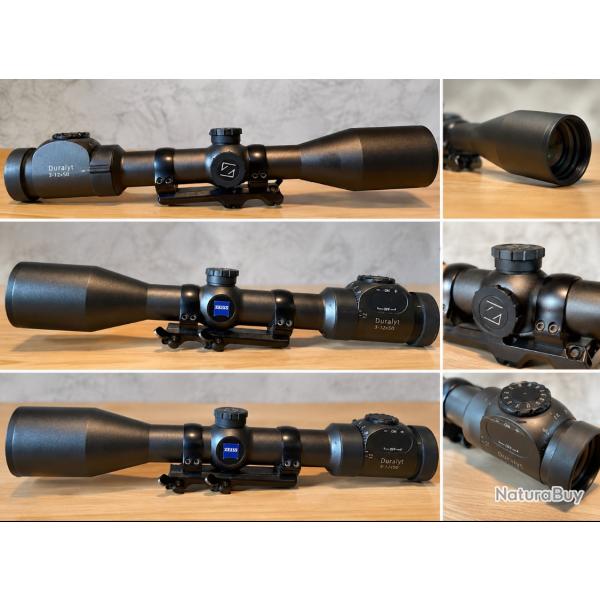 Lunette ZEISS Duralyt 3-12x50 r�ticule lumineux - Mont�e sur montage � levier amovible.