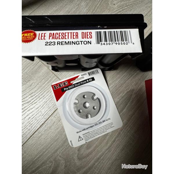 Jeux d'Outils Lee Pro pour 223 Remington + Shell plate n�4S