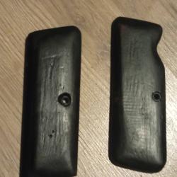 Militaria Allemand WW1 Paire de Plaquettes Bois FL Selbstlader Langenhan