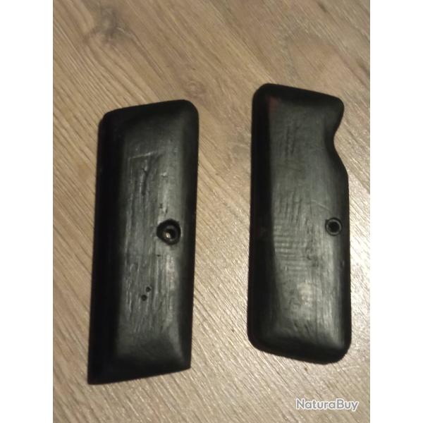 Militaria Allemand WW1 Paire de Plaquettes Bois FL Selbstlader Langenhan