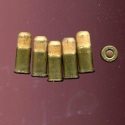lot de 6 cartouches .32 S&W &agrave; grenaille balle bois - marquage : UMC 32 S&W avant 1885 - PORT COMPRIS