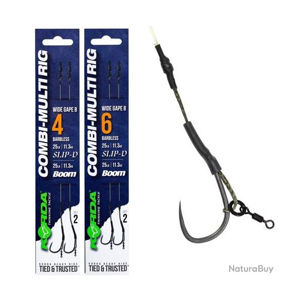 Bas de Ligne Korda Combi Multi Rig Wide Gape X Sans Ardillon (par 2) n� 4