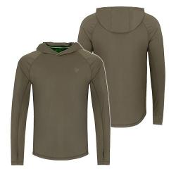 T-Shirt &agrave; Manche Longue Korda UPF Hooded Top Dark Khaki XL