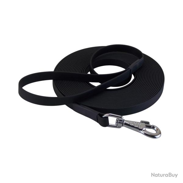 longe biothane beta plate 16 mm noir 2 m AVEC poign�e