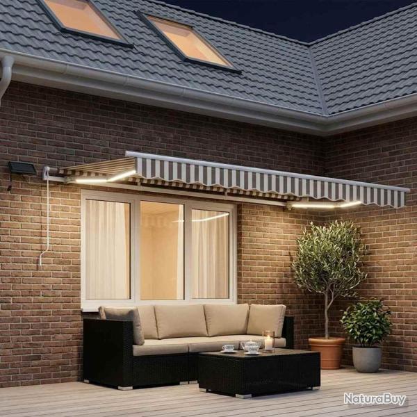 Auvent r�tractable Gris clair et blanc 300 x 250 cm