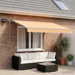 Auvent r&eacute;tractable Sable 300 x 250 cm Tissu et Aluminium