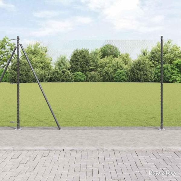 Cl�ture hexagonale avec base en b�ton 50 x 1,5 m Gris Maille