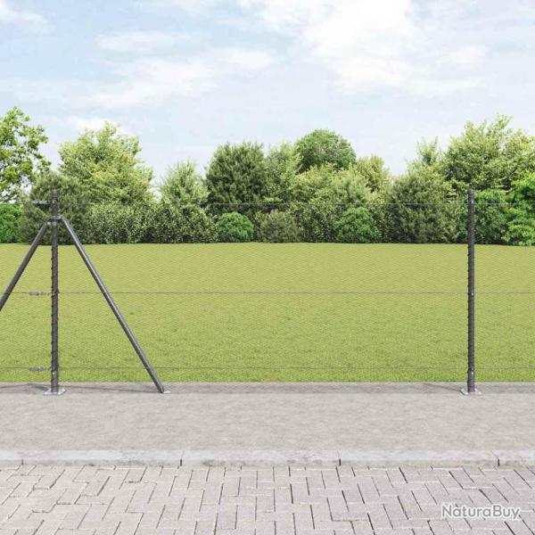 Cl�ture hexagonale avec base en b�ton 50 x 1 m Gris Maille