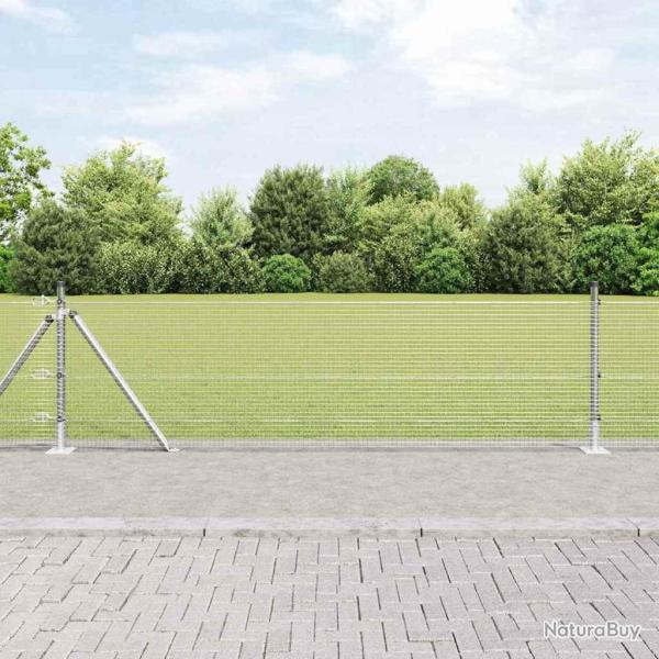 Cl�ture en fil soud� avec base en b�ton 50 x 0,4 m Argent�