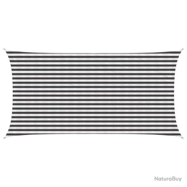 Voile d'ombre Anthracite et blanc 2,5 x 5 m HDPE