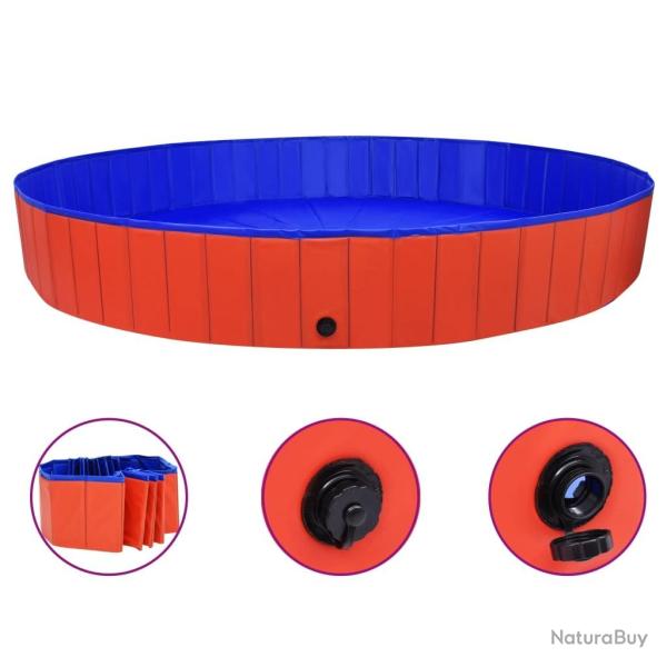 Piscine pliable pour chiens Rouge 300x40 cm PVC