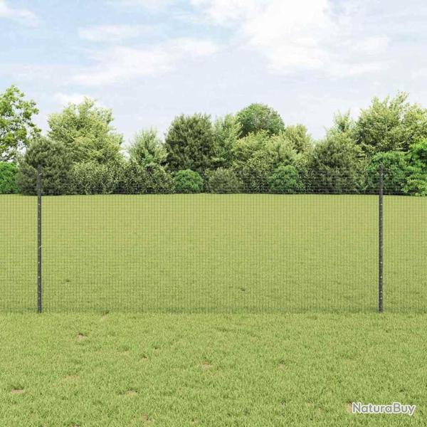 Cl�ture en fil soud� avec poteaux 10 x 1 m Acier galvanis� Gris