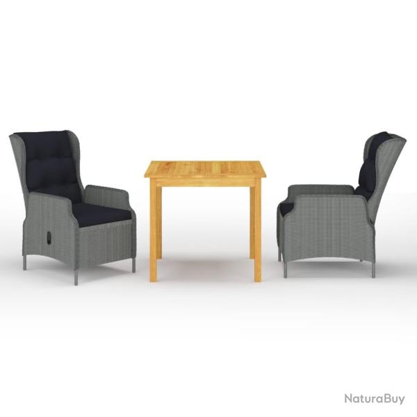 Ensemble � manger de jardin 3 pcs Gris clair