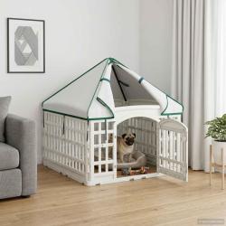 Panneau de jeu pour chien 4 panneaux avec toit 88 x 88 x 112 cm