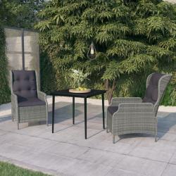 Ensemble &agrave; manger de jardin 3 pcs Gris clair